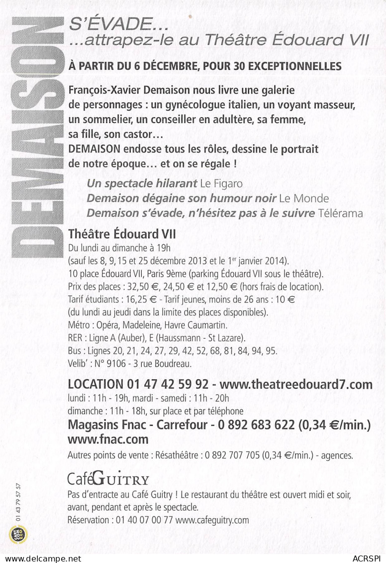DEMAISON Theatre Edouard VII 6(scan Recto-verso) MB2321 - Reclame