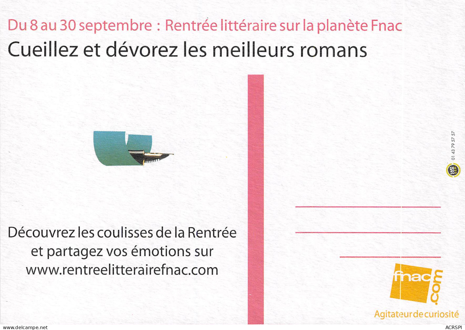 RENTREE LITTERAIRE FNAC 20(scan Recto-verso) MB2322 - Reclame