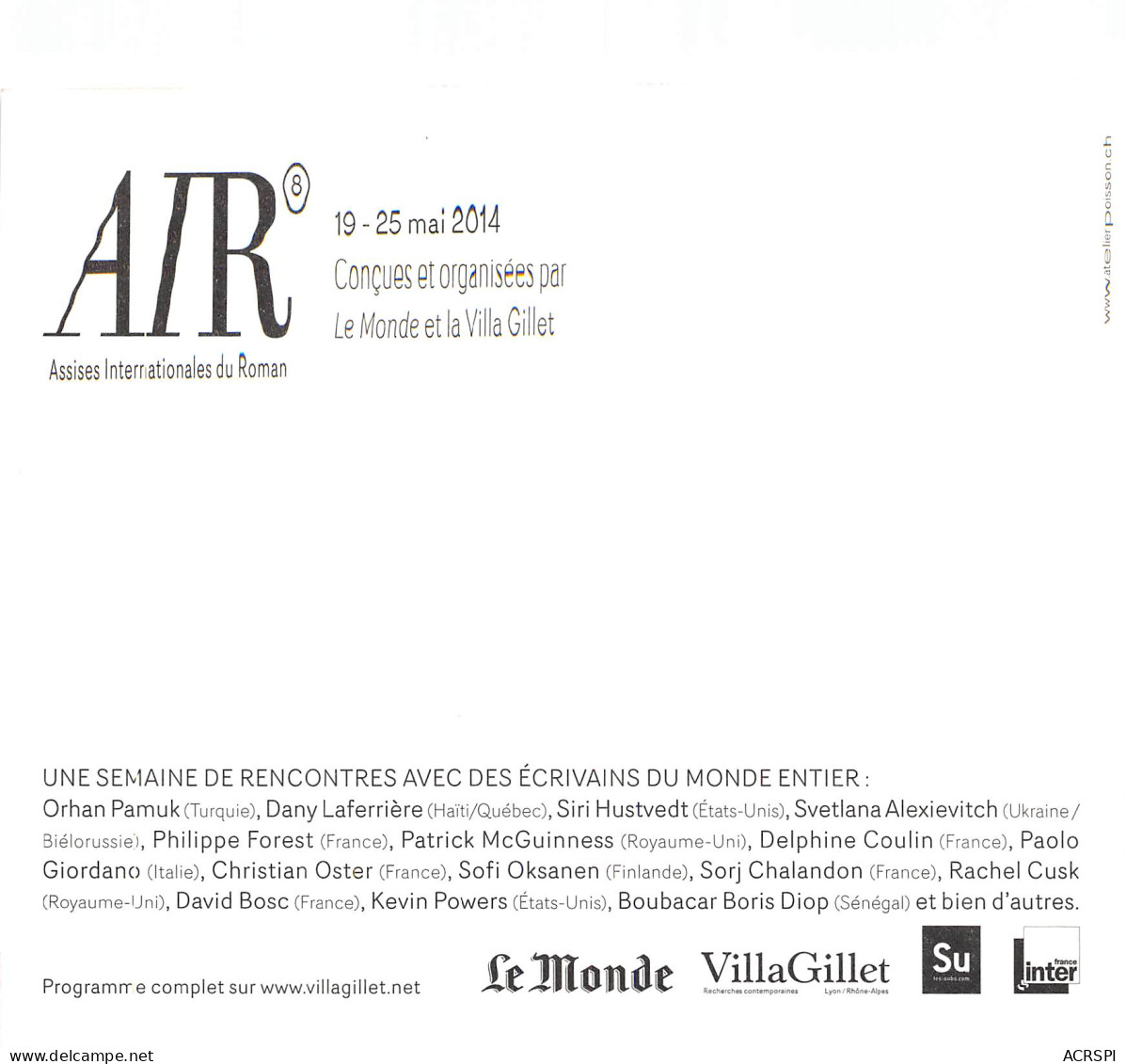 AIR ASSISES INTERNATIONALES DU ROMAN Lyon 1(scan Recto-verso) MB2323 - Werbepostkarten