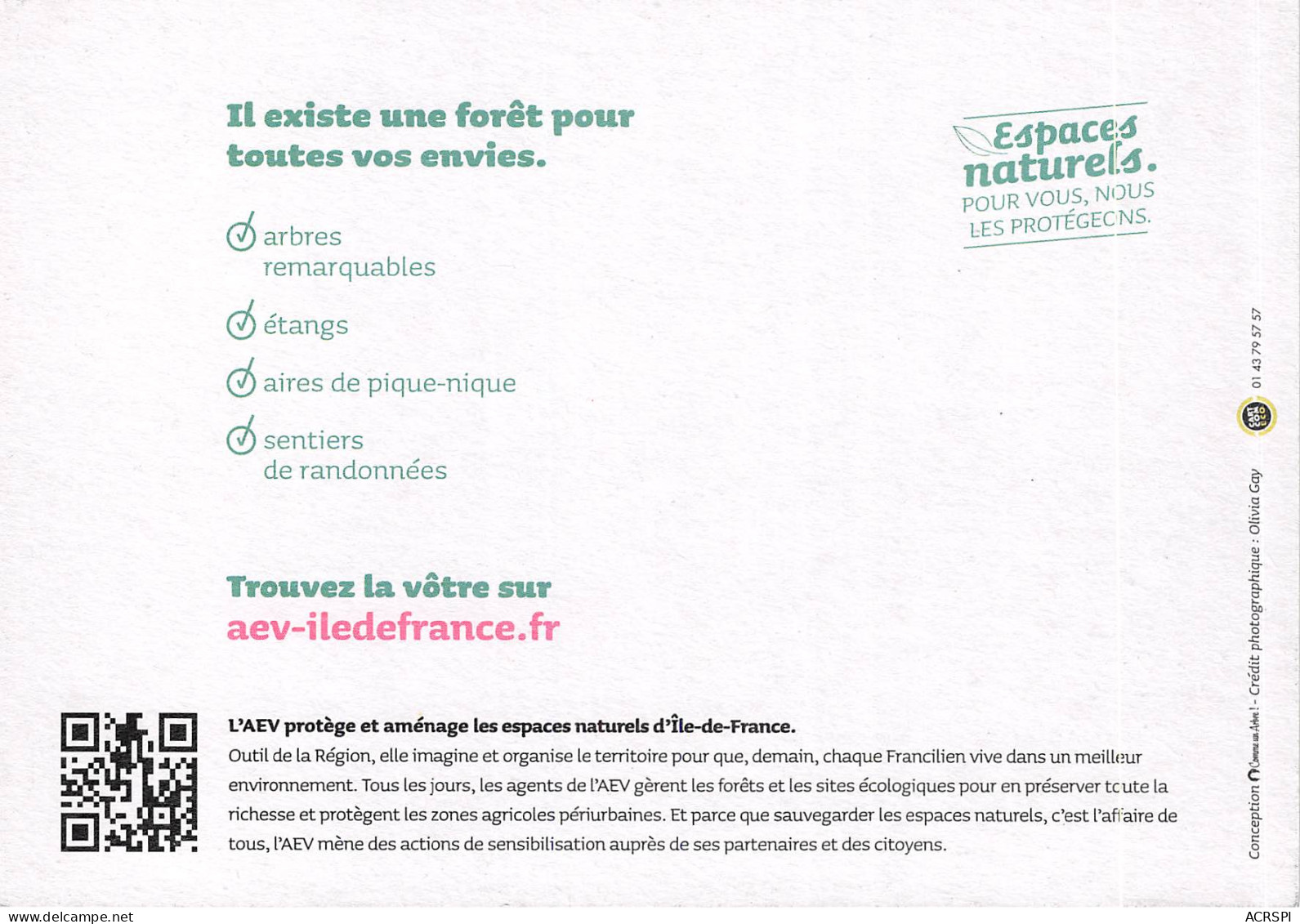 En Foret C Est Mieux Ile De France Agence Espaces Verts 11(scan Recto-verso) MB2323 - Publicité