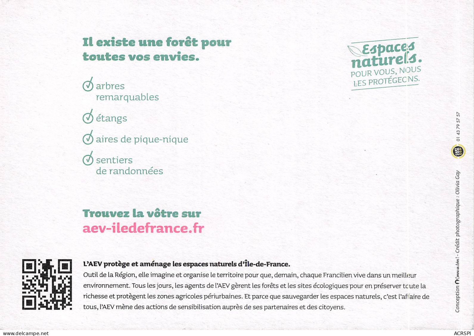 En Foret C Est Mieux Ile De France Agence Espaces Verts 11(scan Recto-verso) MB2323 - Reclame