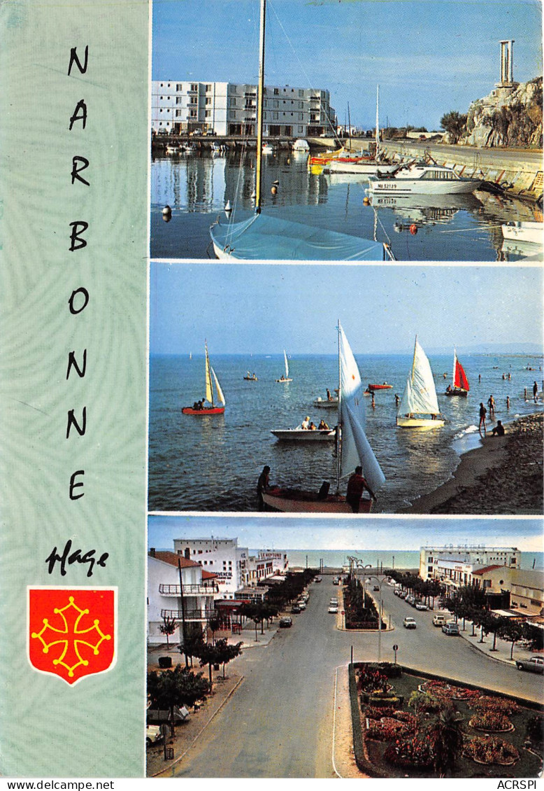 NARBONNE PLAGE Le Port Brossolette Ses Voiliers Le Boulevard De La Mediterranee 23(scan Recto-verso) MB2327 - Narbonne
