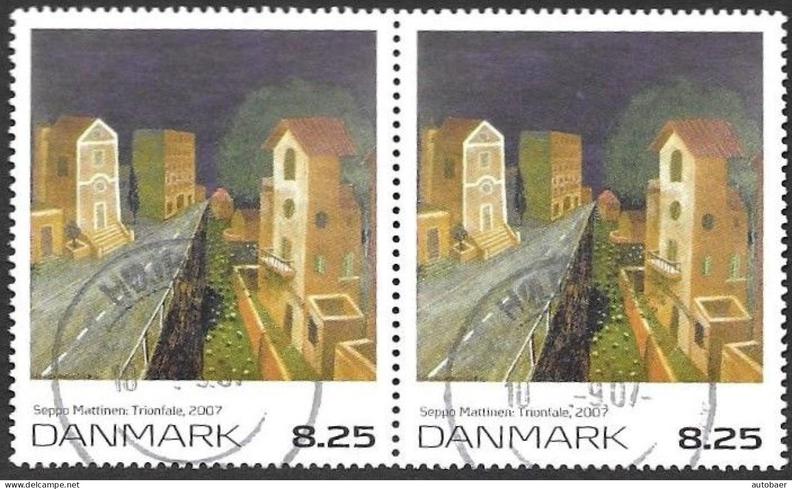 Denmark Danmark Dänemark 2007 Art Seppo Mattinen Michel Nr. 1469 Pair Cancelled Oblitere Gestempelt Used Oo - Usado