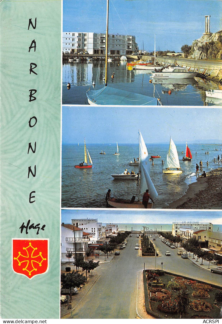 NARBONNE Plage Le Port Brossolette Ses Voiliers Le Boulevard De La Mediterranee 14(scan Recto-verso) MB2330 - Narbonne