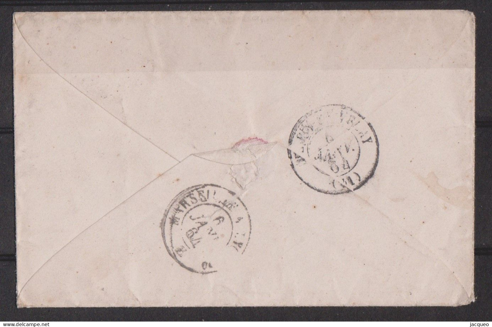 FRANCE N°13A - N°14 - N°14A -16A 1856-1860 NAPOLEON III  4 TIMBRES  + LETTRE N°14 ANNOHAY  VOIR SCAN - 1853-1860 Napoleone III