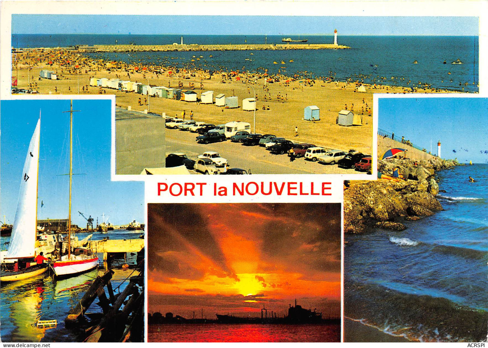 PORT LA NOUVELLE La Plage Le Phare Le Coucher De Soleil Sur Le Port 4(scan Recto-verso) MB2338 - Port La Nouvelle