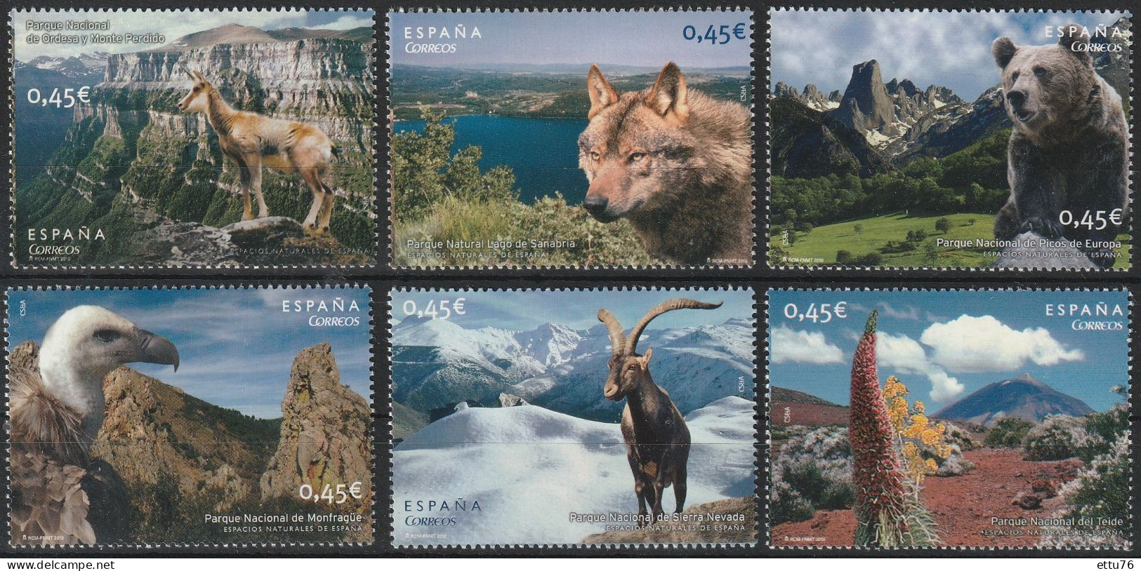 Spain  2010  National Parks,Flora & Fauna,Animals,Birds,Flowers MNH - Other & Unclassified