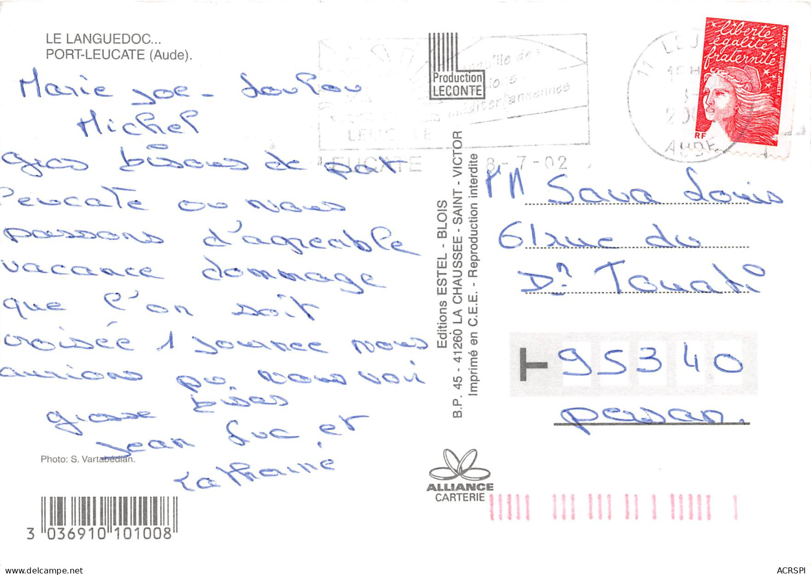 PORT LEUCATE Adieu Les Soucis 22(scan Recto-verso) MB2338 - Leucate