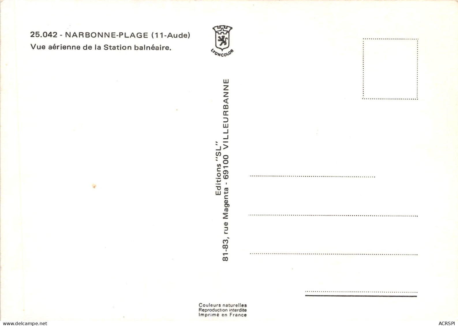 NARBONNE PLAGE Vue Aerienne De La Station  Balneaire 3(scan Recto-verso) MB2340 - Narbonne