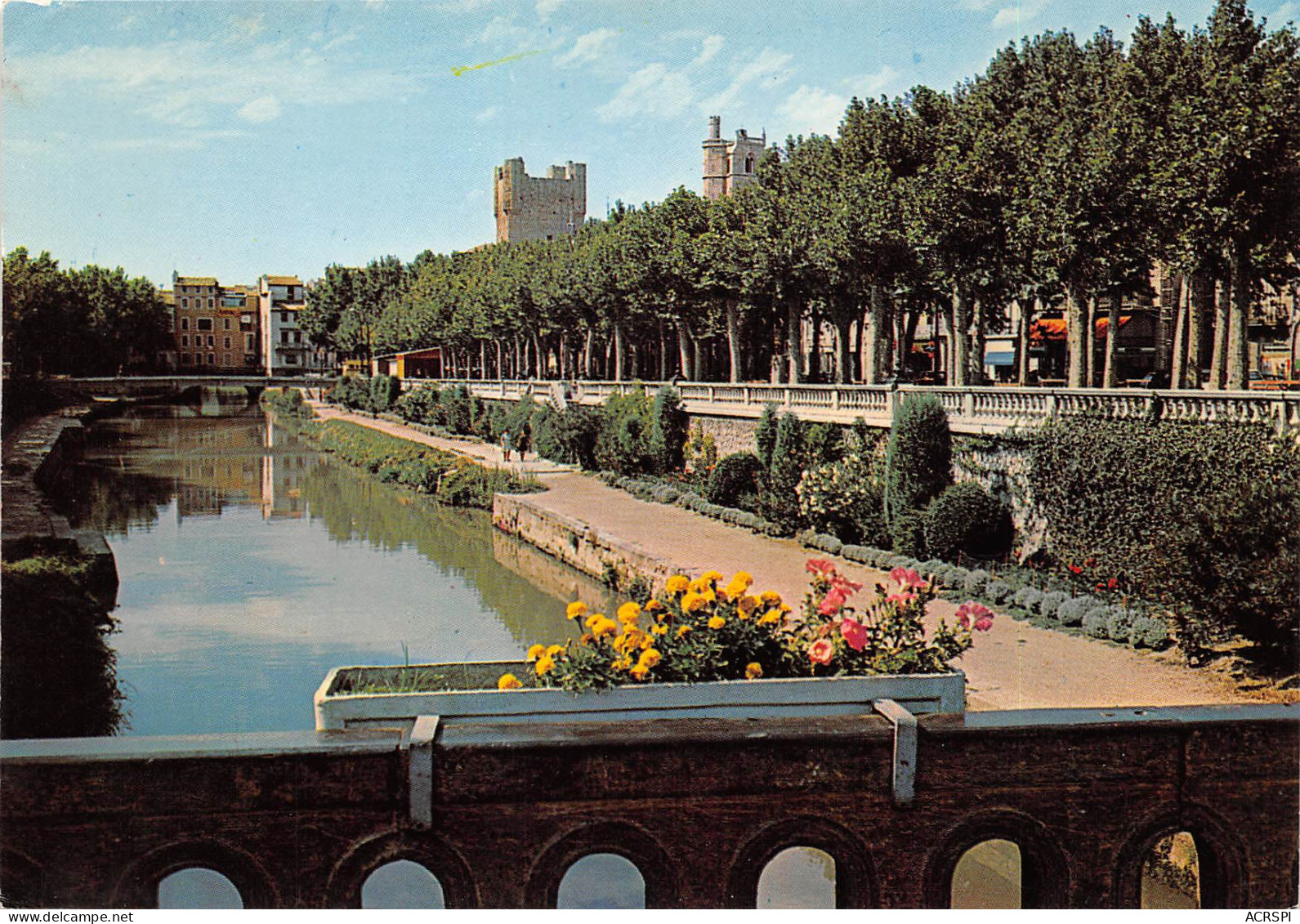 NARBONNE Le Canal De La Robine Au Fond L Hotel De Ville Et La Cathedrale 7(scan Recto-verso) MB2340 - Narbonne