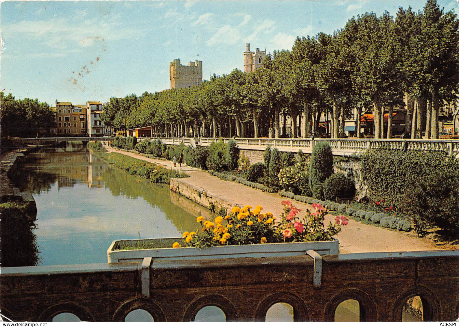 NARBONNE Le Canal De La Robine Au Fond L Hotel De Ville Et La Cathedrale 15(scan Recto-verso) MB2340 - Narbonne