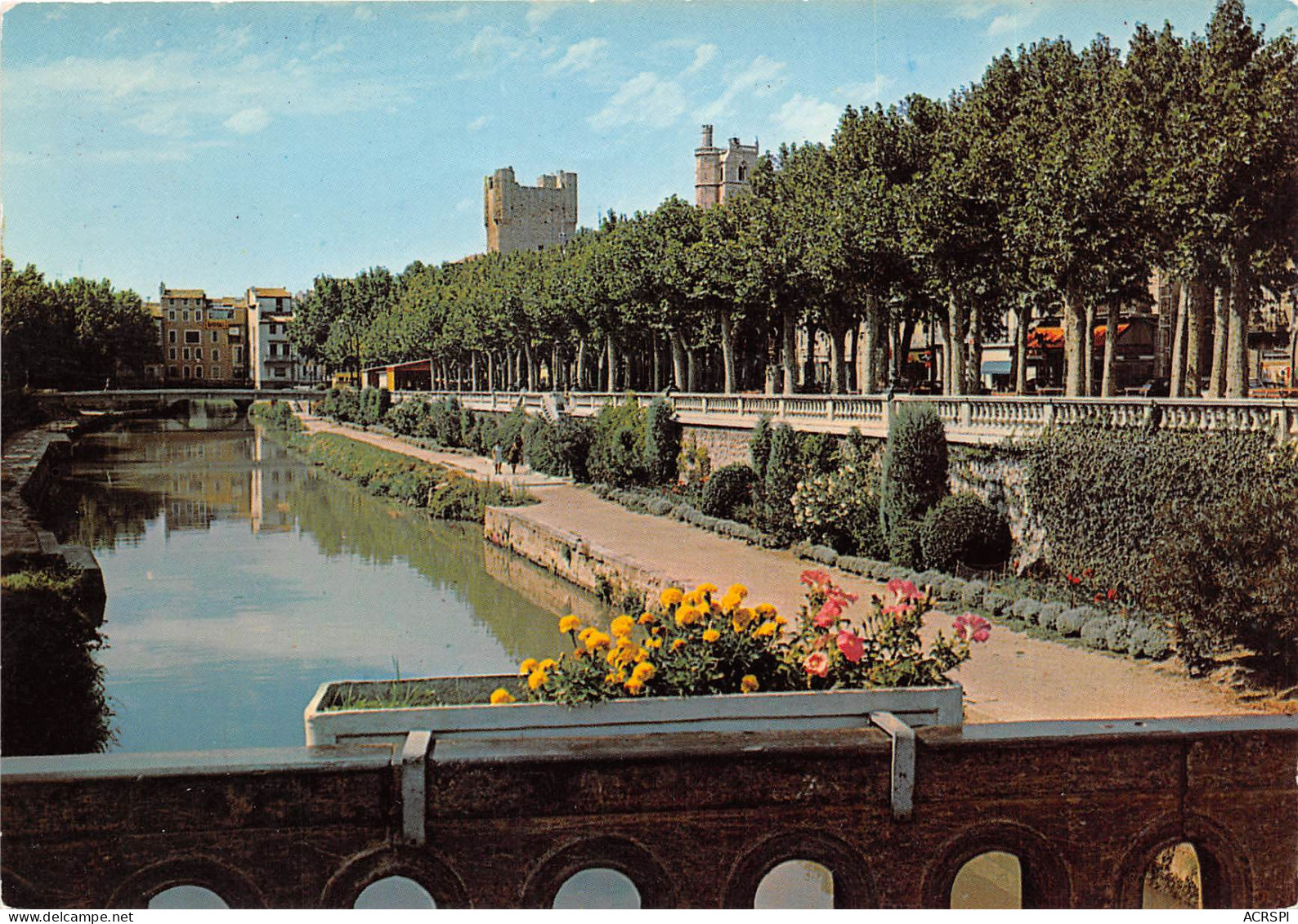 NARBONNE Le Canal De La Robine Au Fond L Hotel De Ville Et La Cathedrale 26(scan Recto-verso) MB2340 - Narbonne