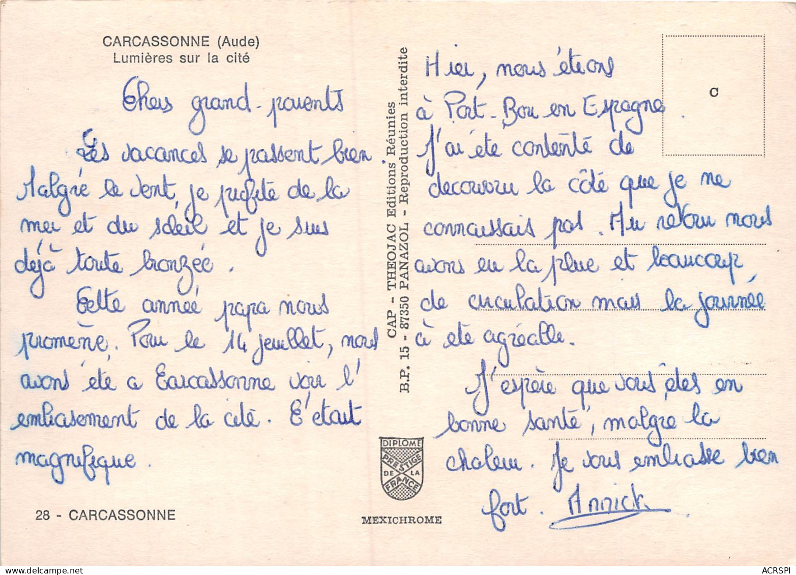 CARCASSONNE Lumieres Sur La Cite 9(scan Recto-verso) MB2342 - Carcassonne