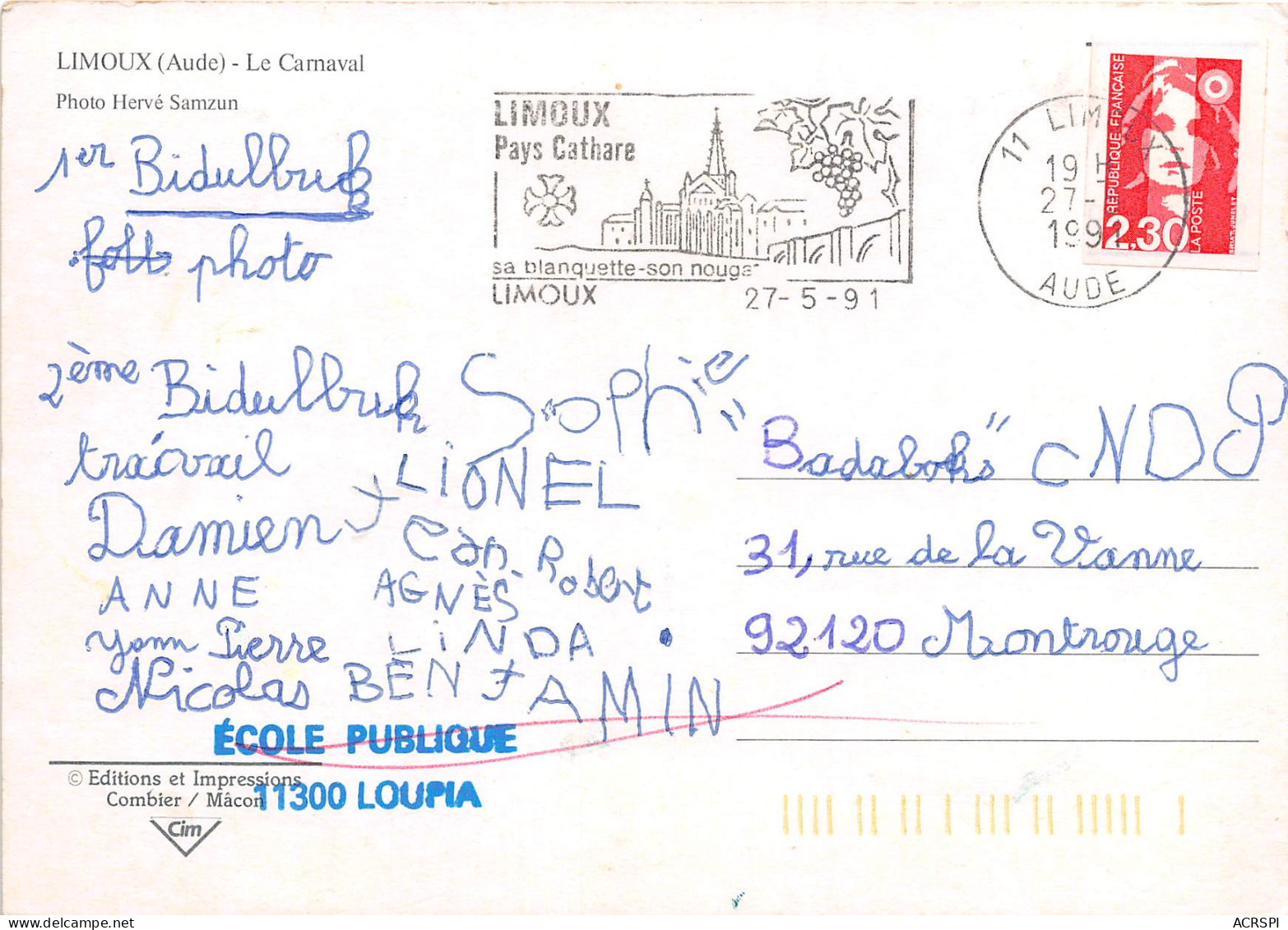LIMOUX Le Carnaval 11(scan Recto-verso) MB2346 - Limoux