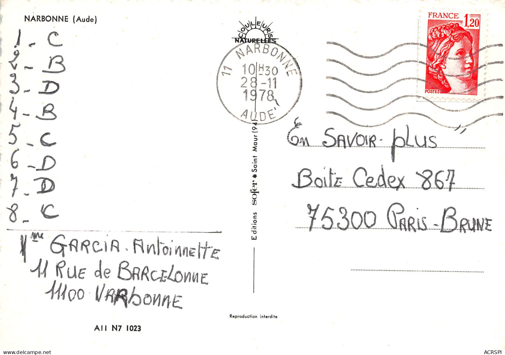 NARBONNE 14(scan Recto-verso) MB2346 - Narbonne