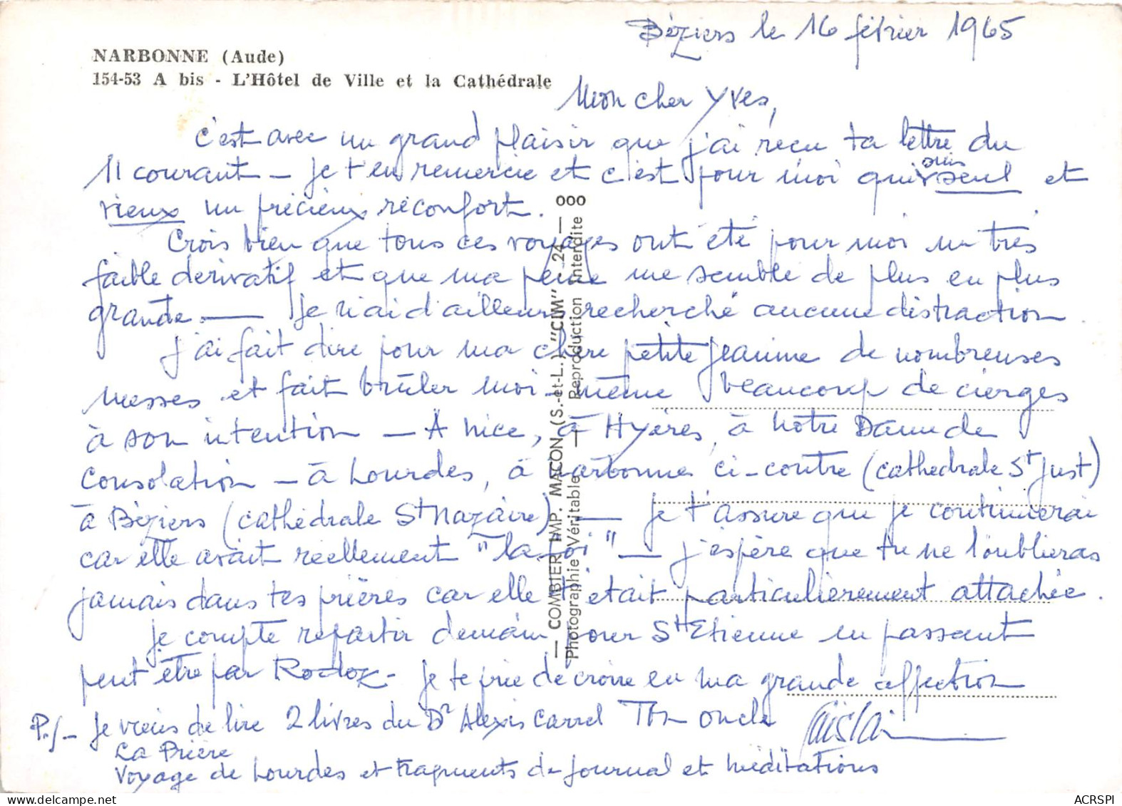 NARBONNE L Hotel De Ville Et La Cathedrale 13(scan Recto-verso) MB2346 - Narbonne