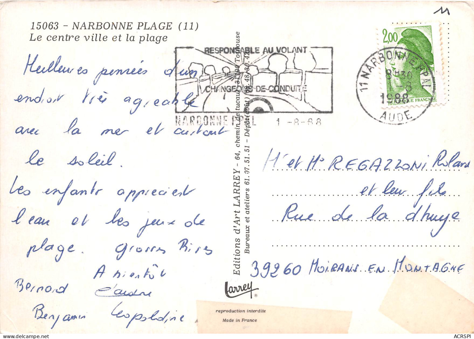 NARBONNE PLAG Le Centre Ville Et La Plage 4(scan Recto-verso) MB2348 - Narbonne