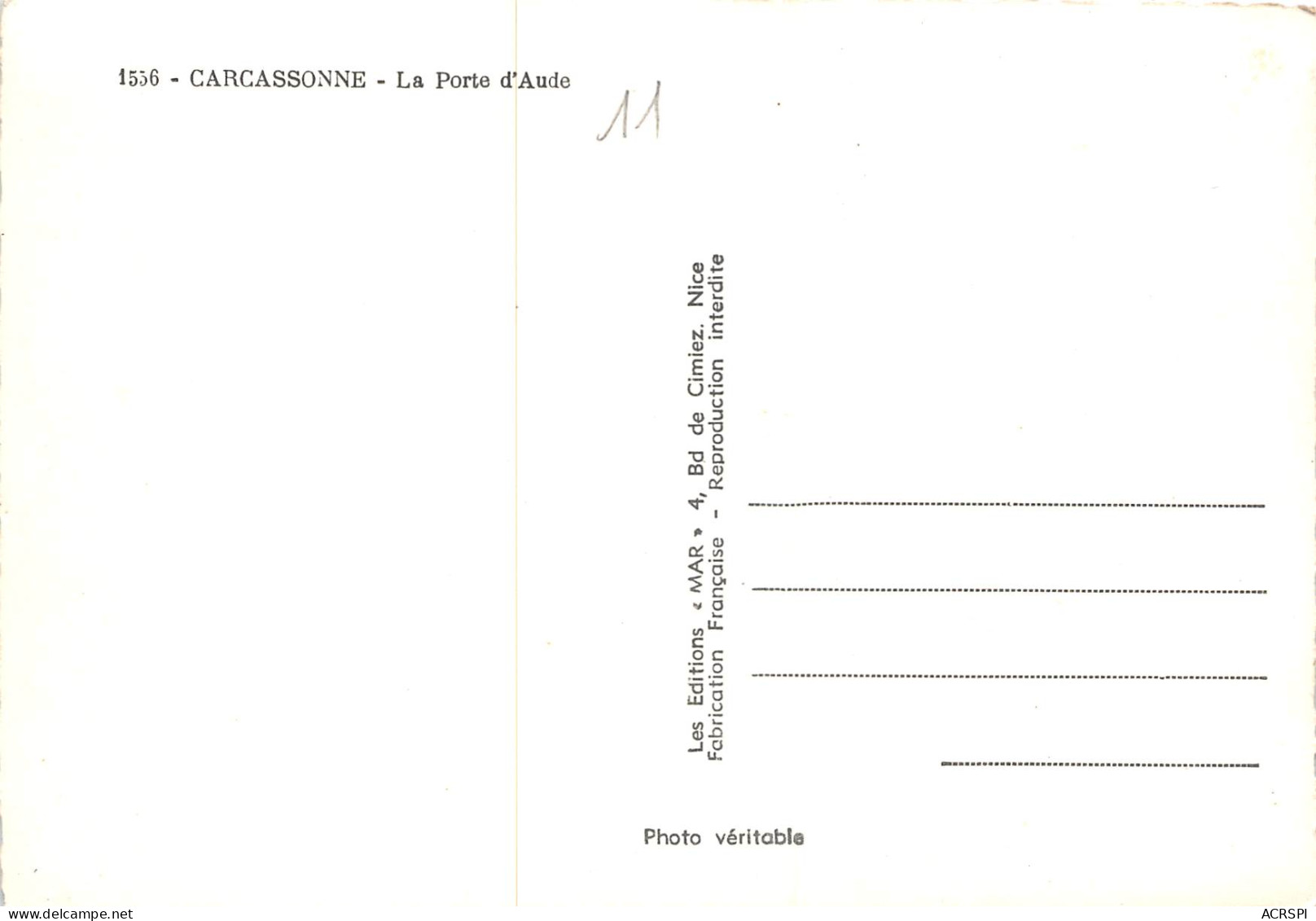 CARCASSONNE La Porte D Aude 28(scan Recto-verso) MB2349 - Carcassonne