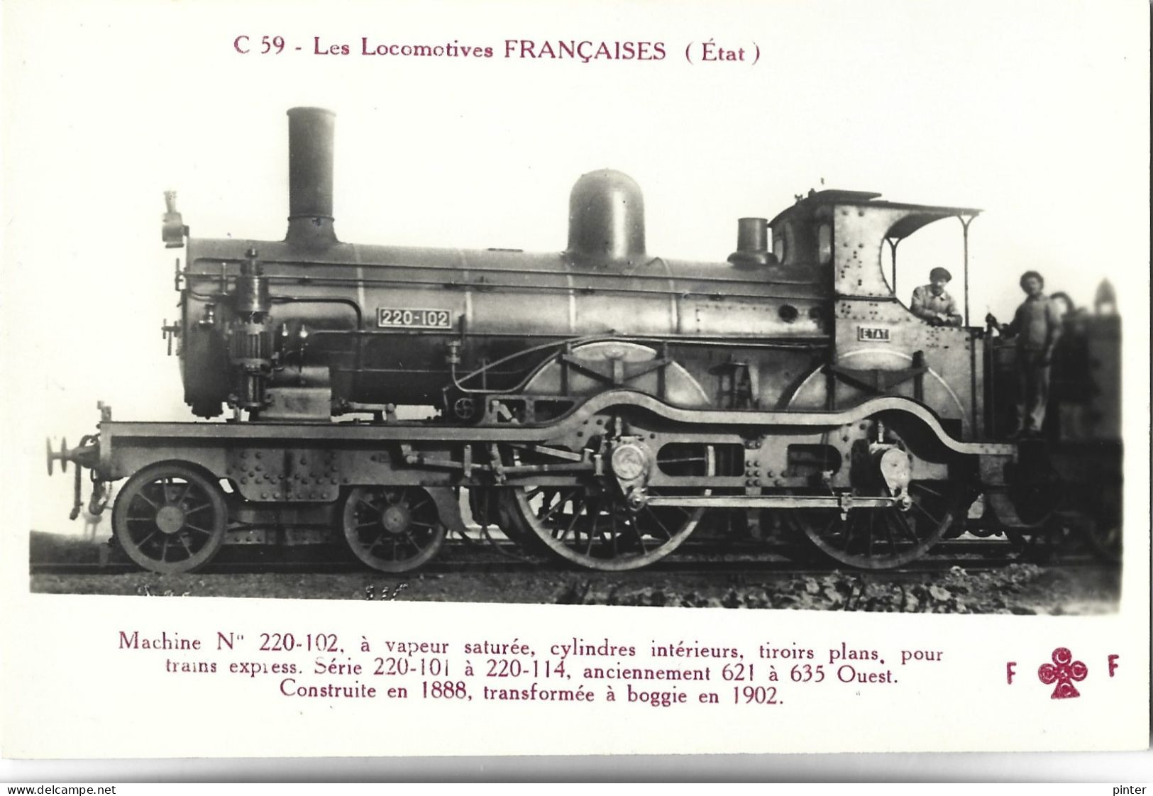 TRAIN - LES LOCOMOTIVES FRANCAISES (Etat) - Machine N° 220-102 - Treni