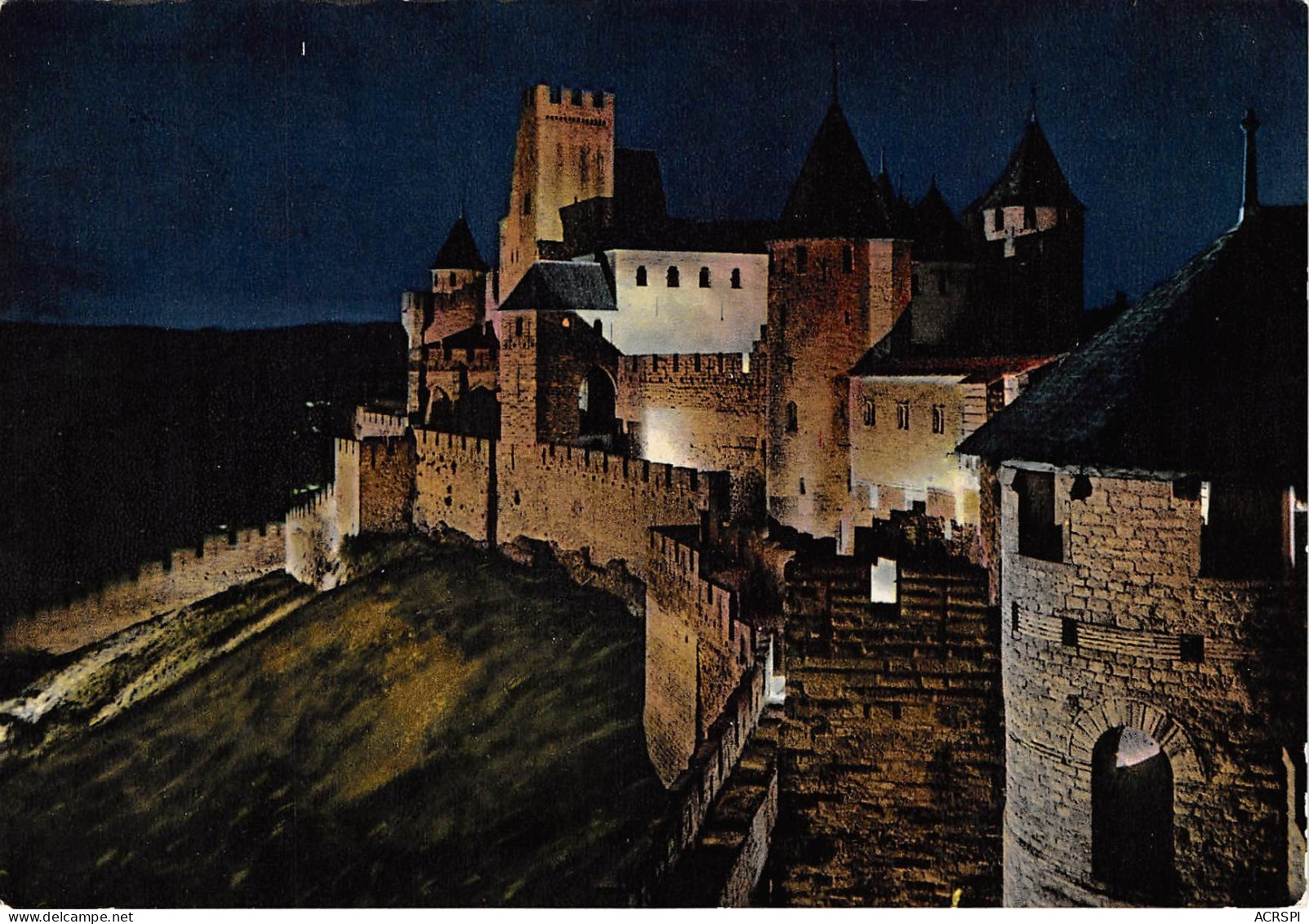 CITE DE CARCASSONNE Vue De Nuit Sur Le Chateau Comtal 17(scan Recto-verso) MB2353 - Carcassonne