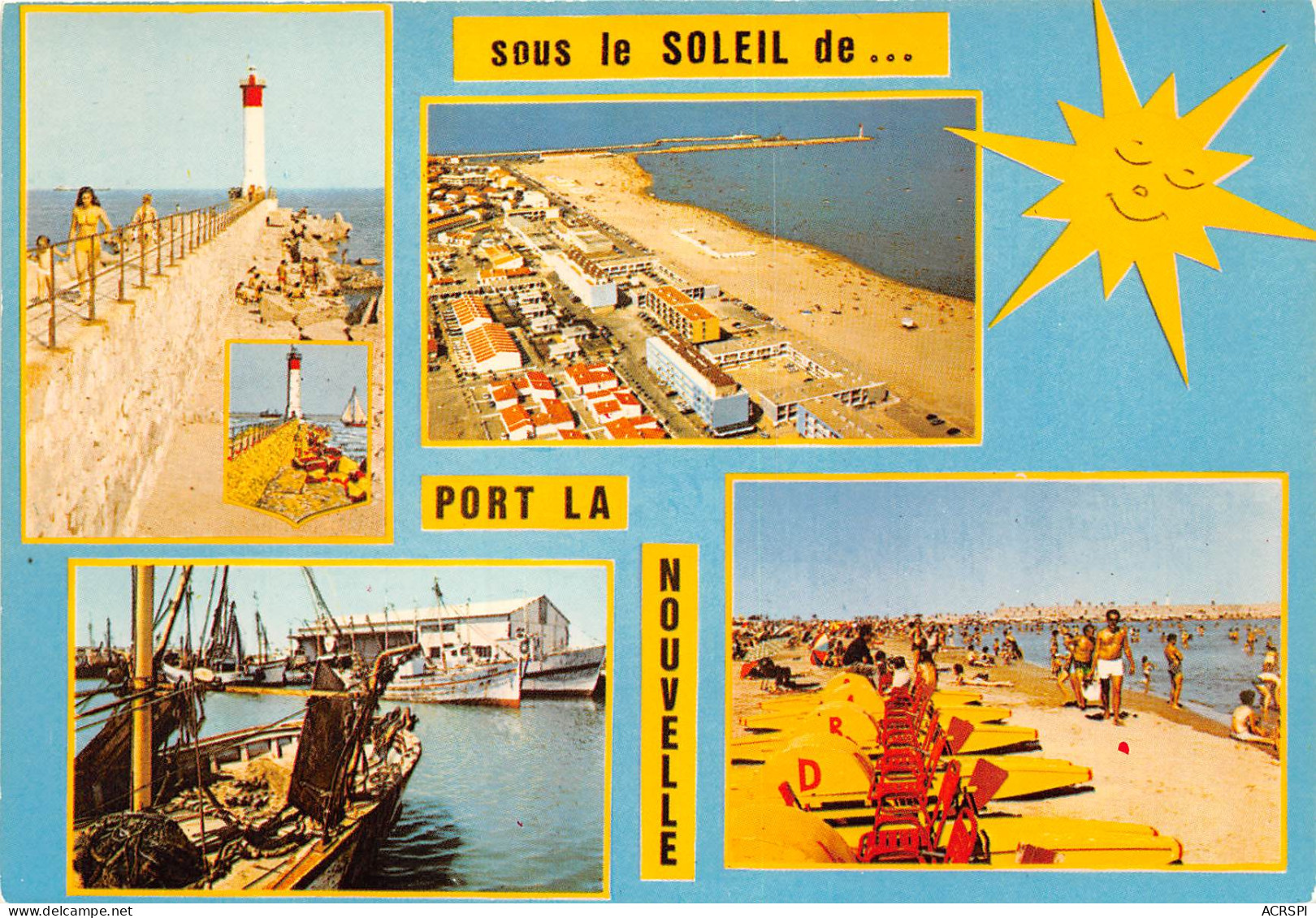 PORT LA NOUVELLE Sous Le Soleil Le Phare Vue Aerienne De La Plage Le Port 23(scan Recto-verso) MB2353 - Port La Nouvelle