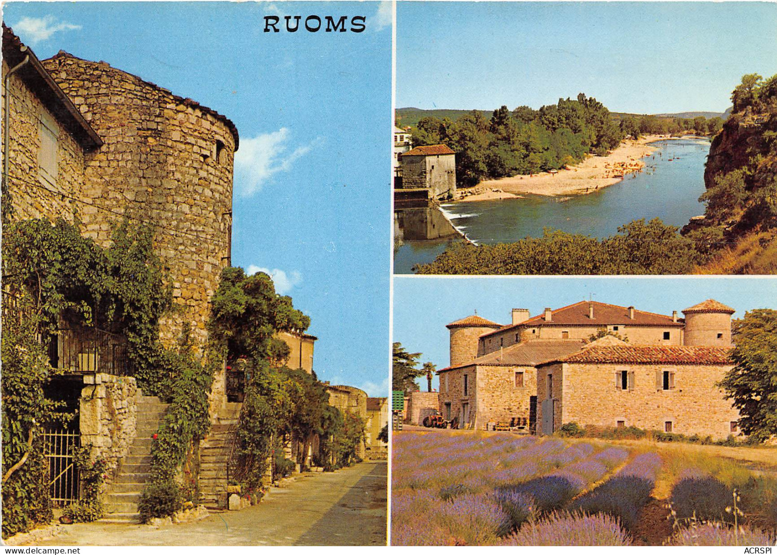 RUOMSLes Tournelies Baignade Dans L Ardeche Le Chateau 2(scan Recto-verso) MB2355 - Ruoms