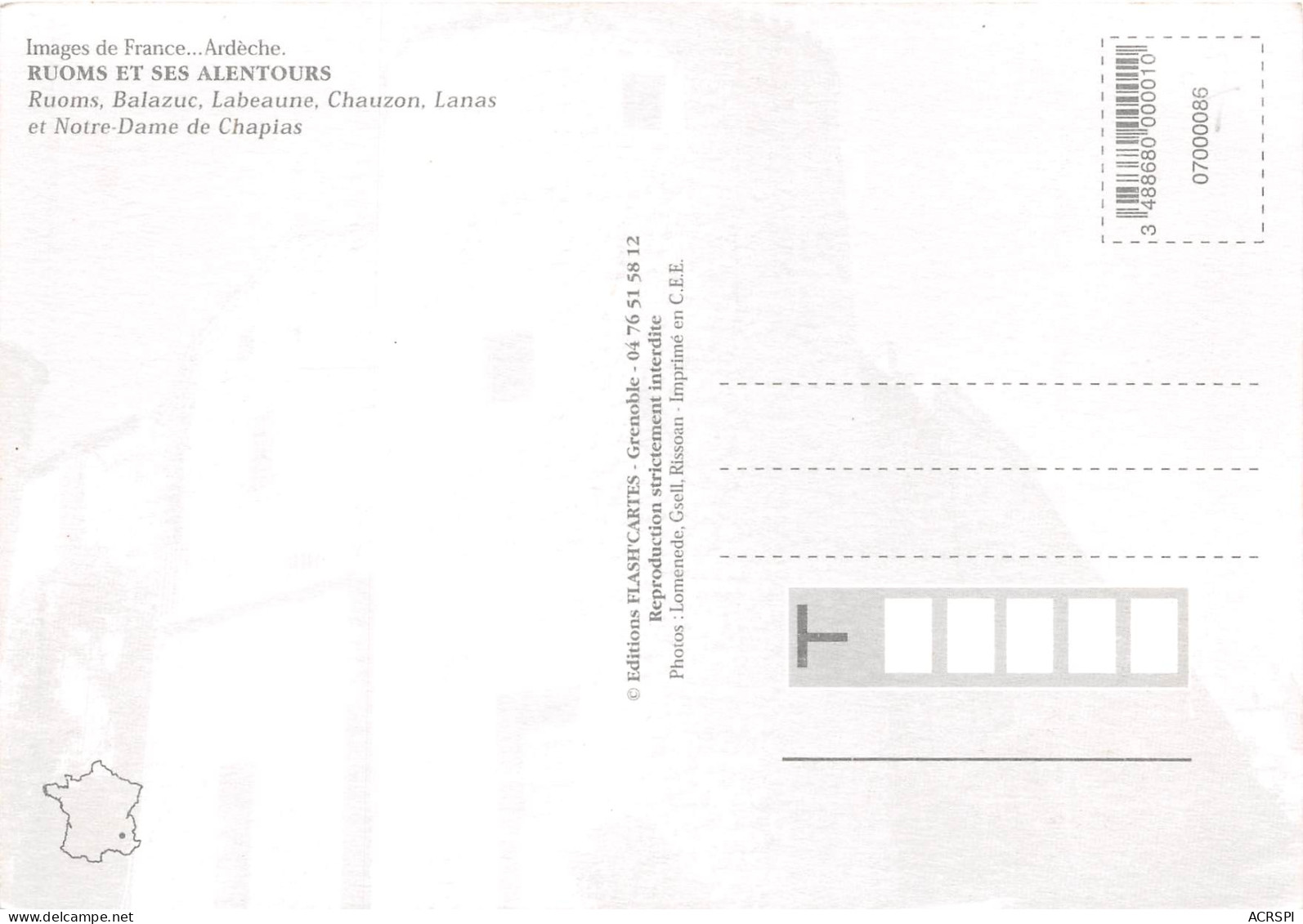 RUOMS ET SES ALENTOURS Notre Dame De Chapias 24(scan Recto-verso) MB2358 - Ruoms