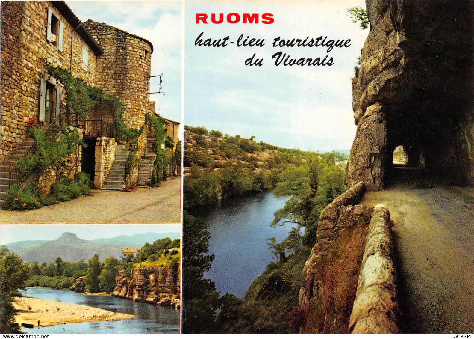 RUOMS Le Vieus Village Le Rocher De Sampzon Et Le Defile 25(scan Recto-verso) MB2361 - Ruoms