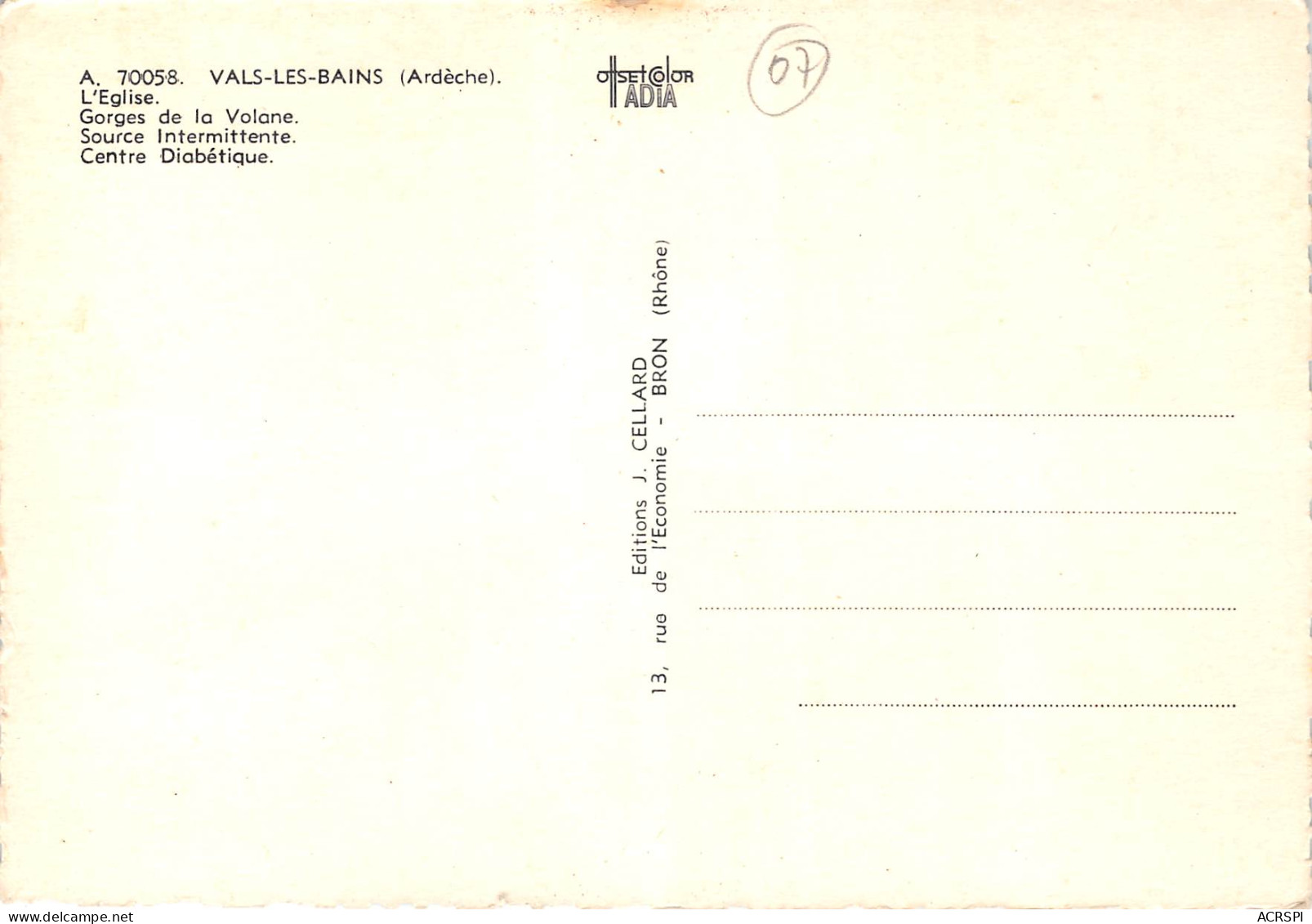 VALS LES BAINS L Eglise Gorges De La Volane 11(scan Recto-verso) MB2365 - Vals Les Bains
