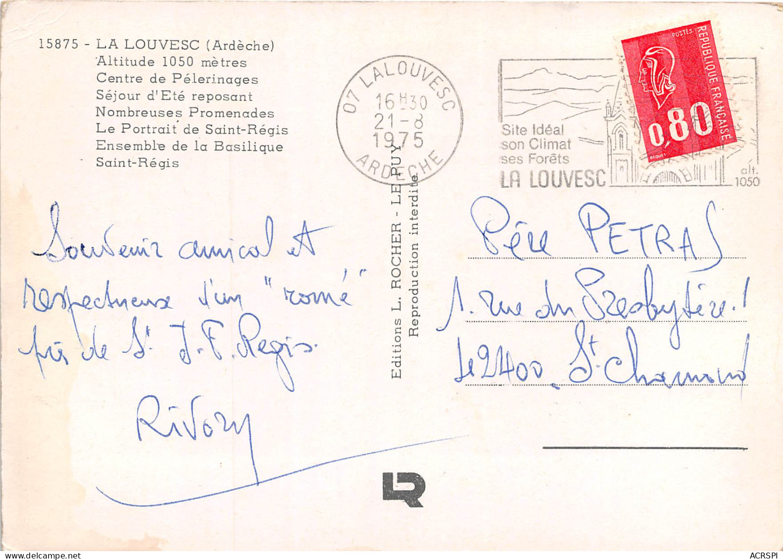 LA LOUVESC Centre De Pelerinages 11(scan Recto-verso) MB2367 - La Louvesc