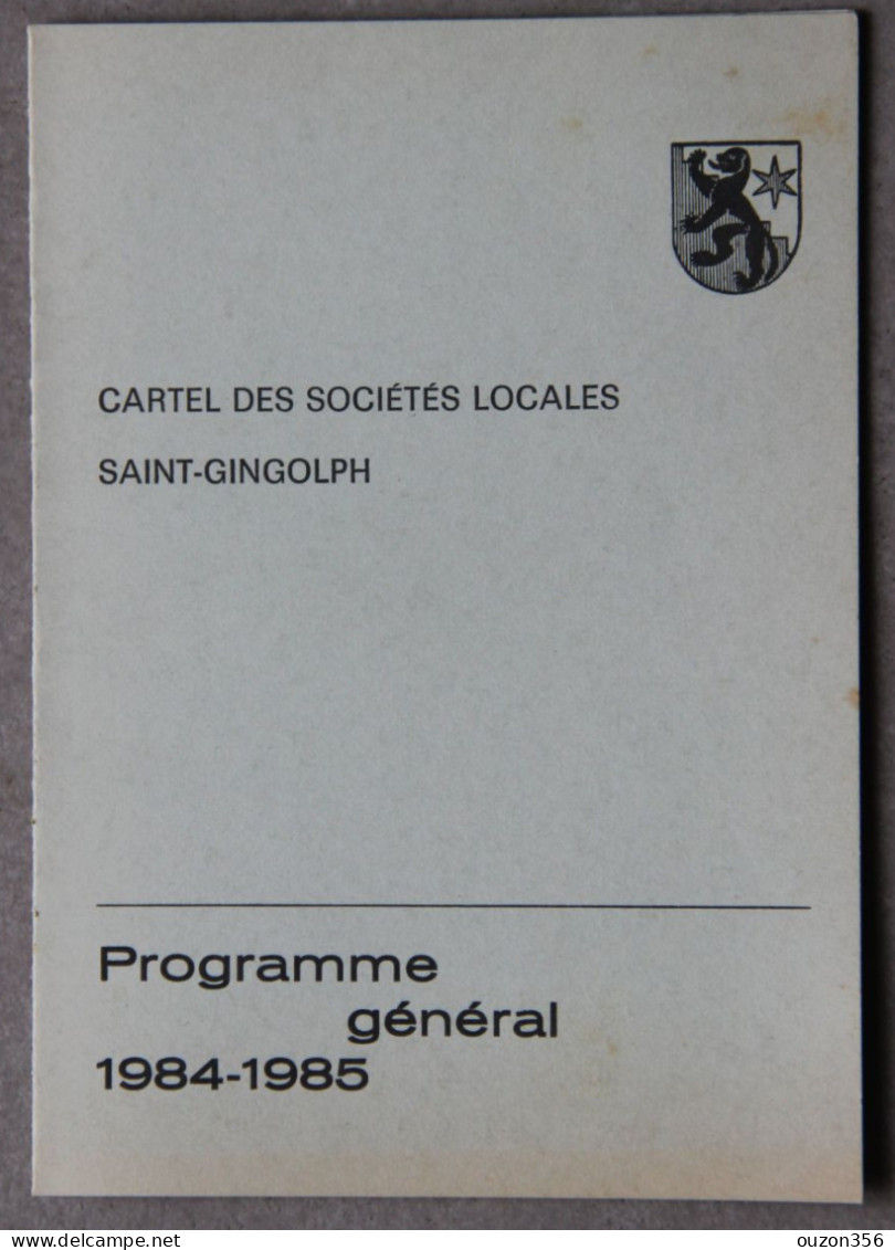 SAINT-GINGOLPH (Valais, Suisse, Haute-Savoie, France), Cartel Des Sociétés Locales, 1984-85 - Programmes