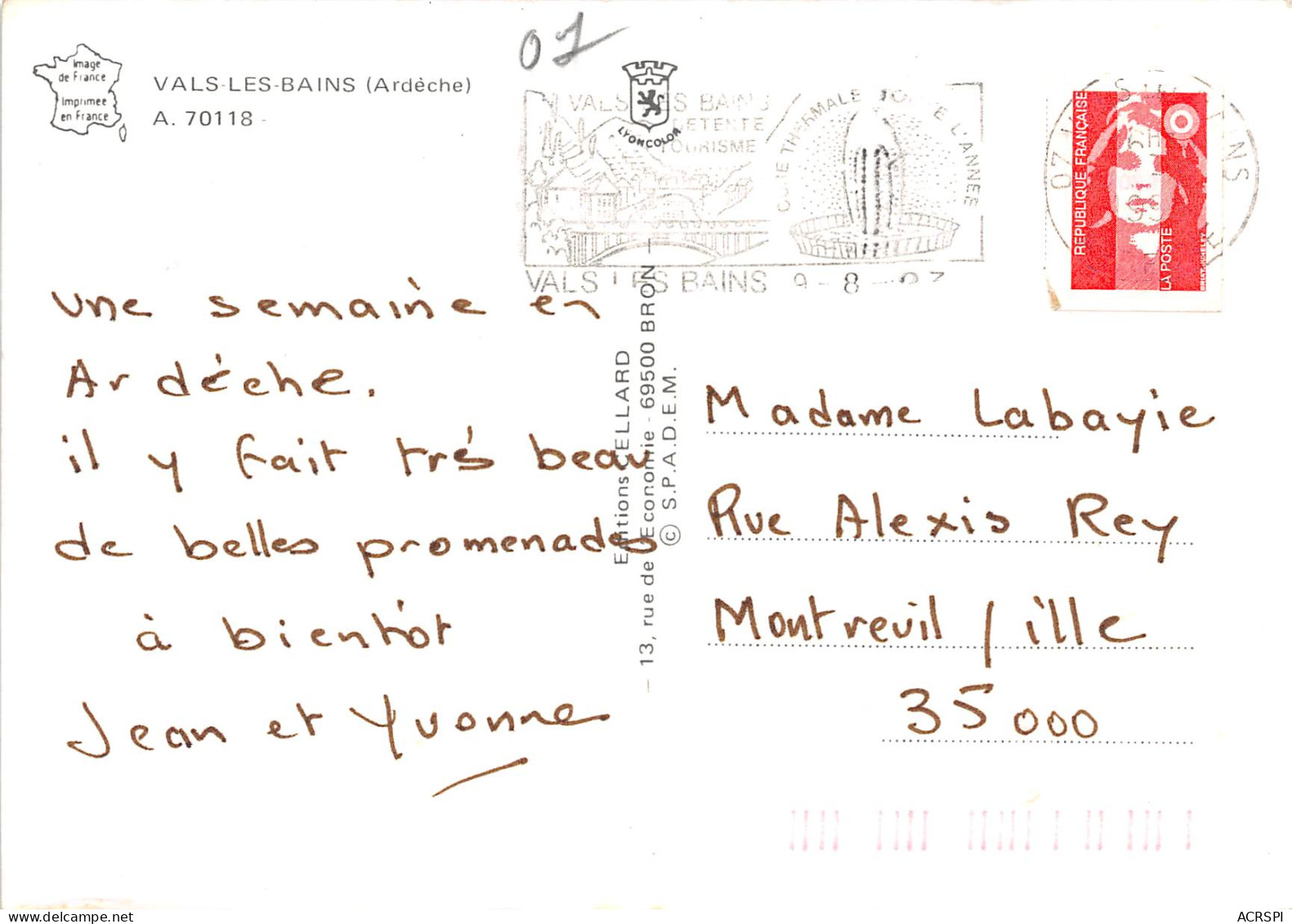 VALS LES BAINS 9(scan Recto-verso) MB2372 - Vals Les Bains