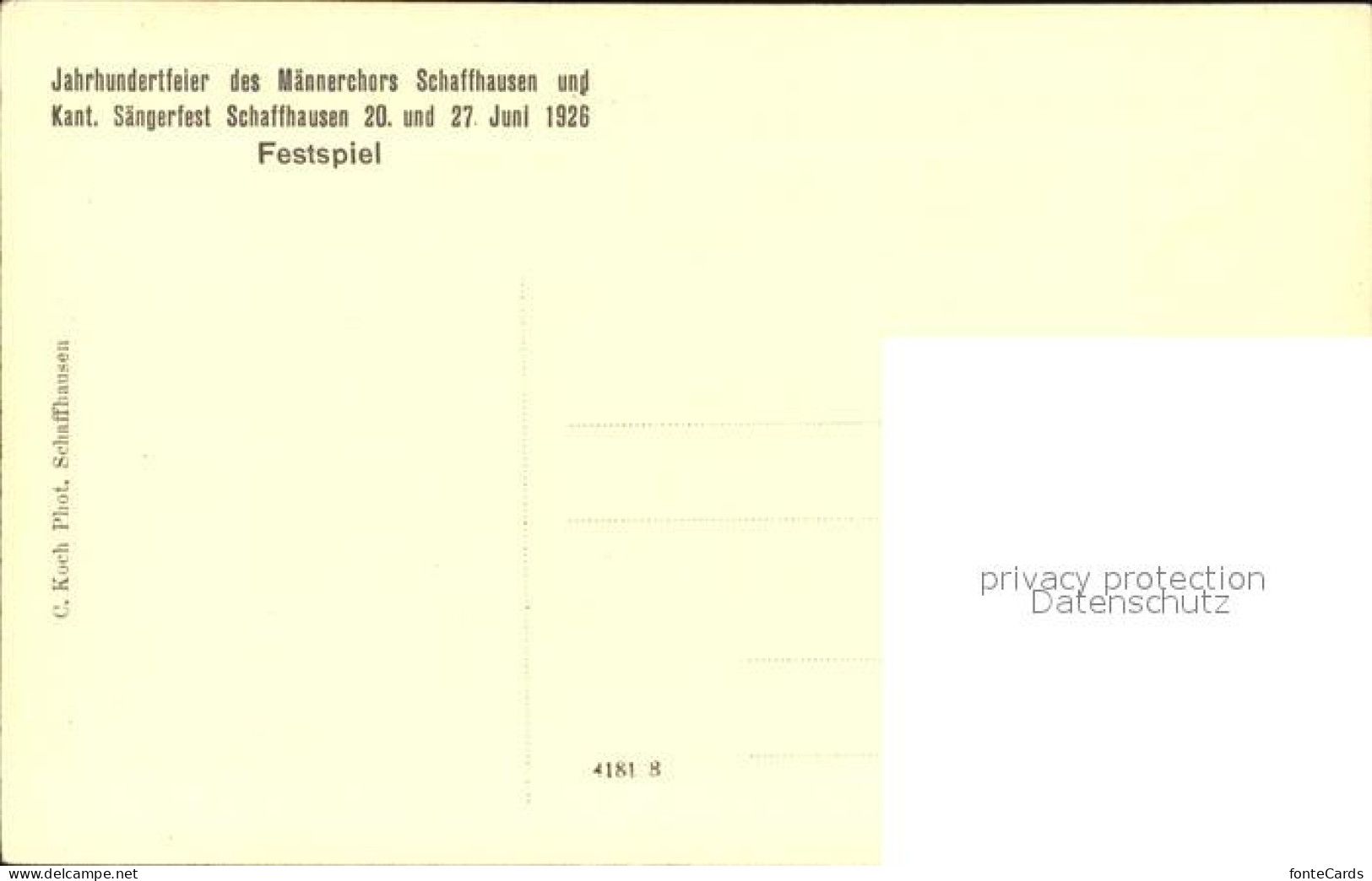 12506012 Schaffhausen SH Festspiel Maennerchor Schaffhausen SH - Andere & Zonder Classificatie