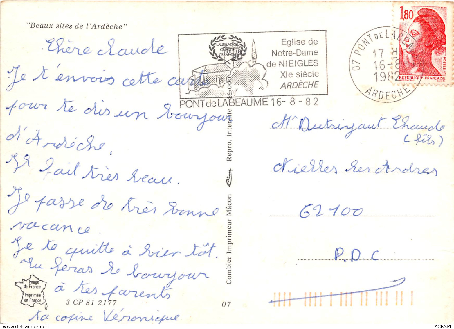 LES BEAUX SITES DE LA RDECHE 22(scan Recto-verso) MB2375 - Altri & Non Classificati