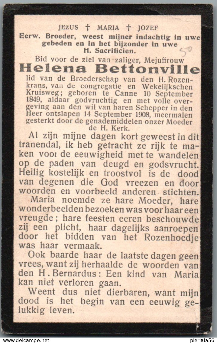 Bidprentje Kanne - Bettonville Helena (1849-1908) - Andachtsbilder