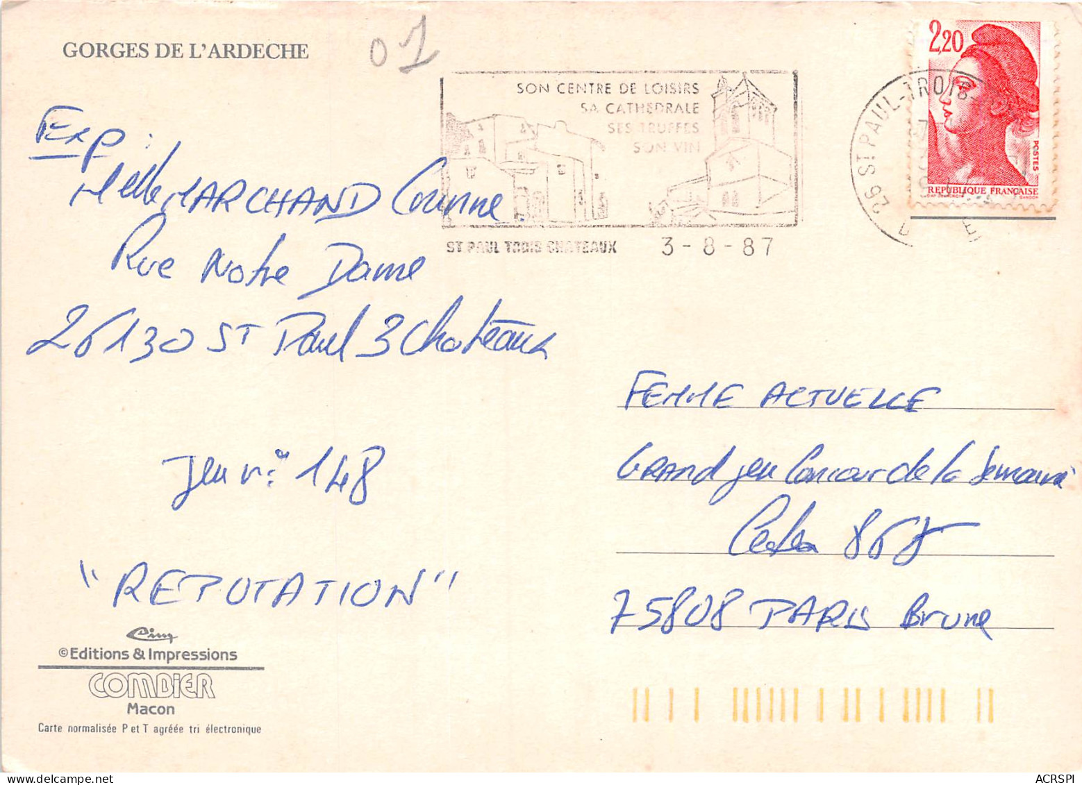 GORGES DE L ARDECHE 11(scan Recto-verso) MB2376 - Andere & Zonder Classificatie