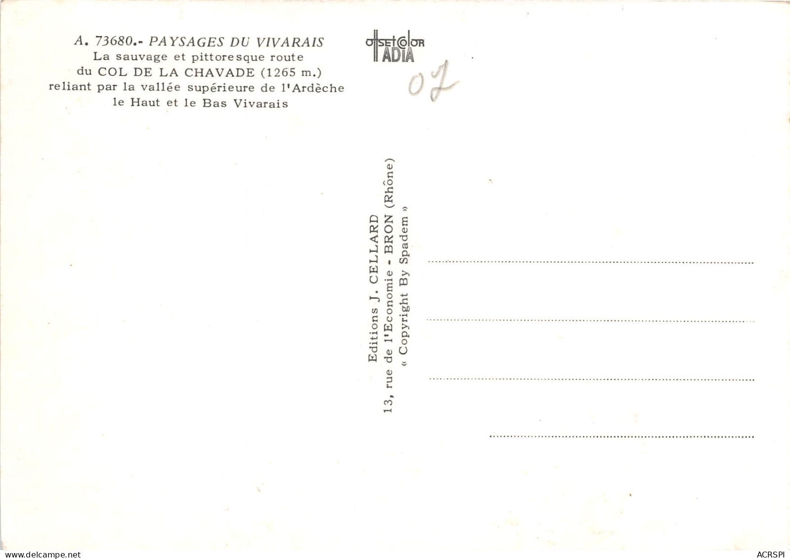 Le Sauvage Et Pittoresque Route Du Col De La Chavade 19(scan Recto-verso) MB2376 - Autres & Non Classés