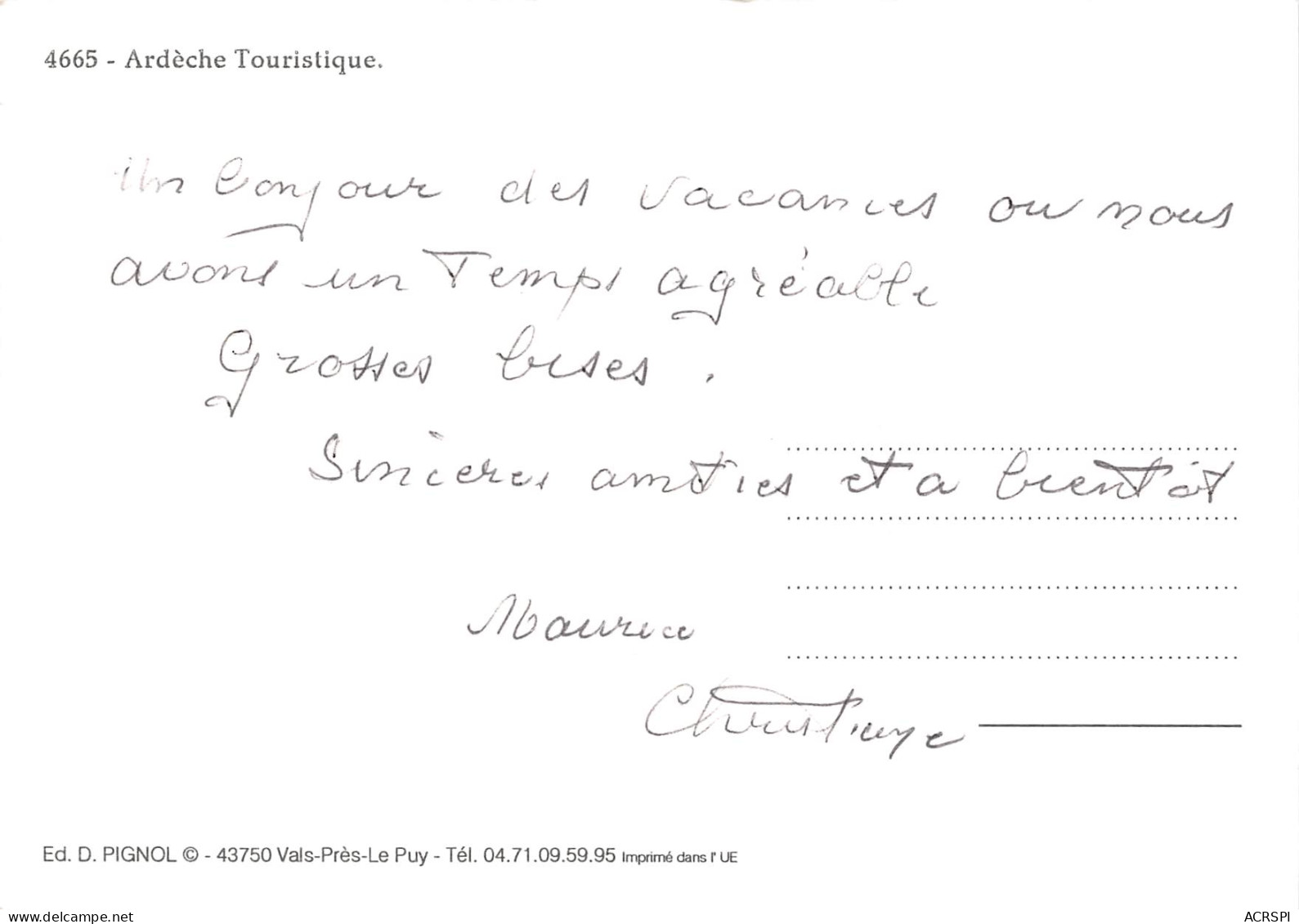 ARDECHE TOURISTIQUE 6(scan Recto-verso) MB2377 - Other & Unclassified