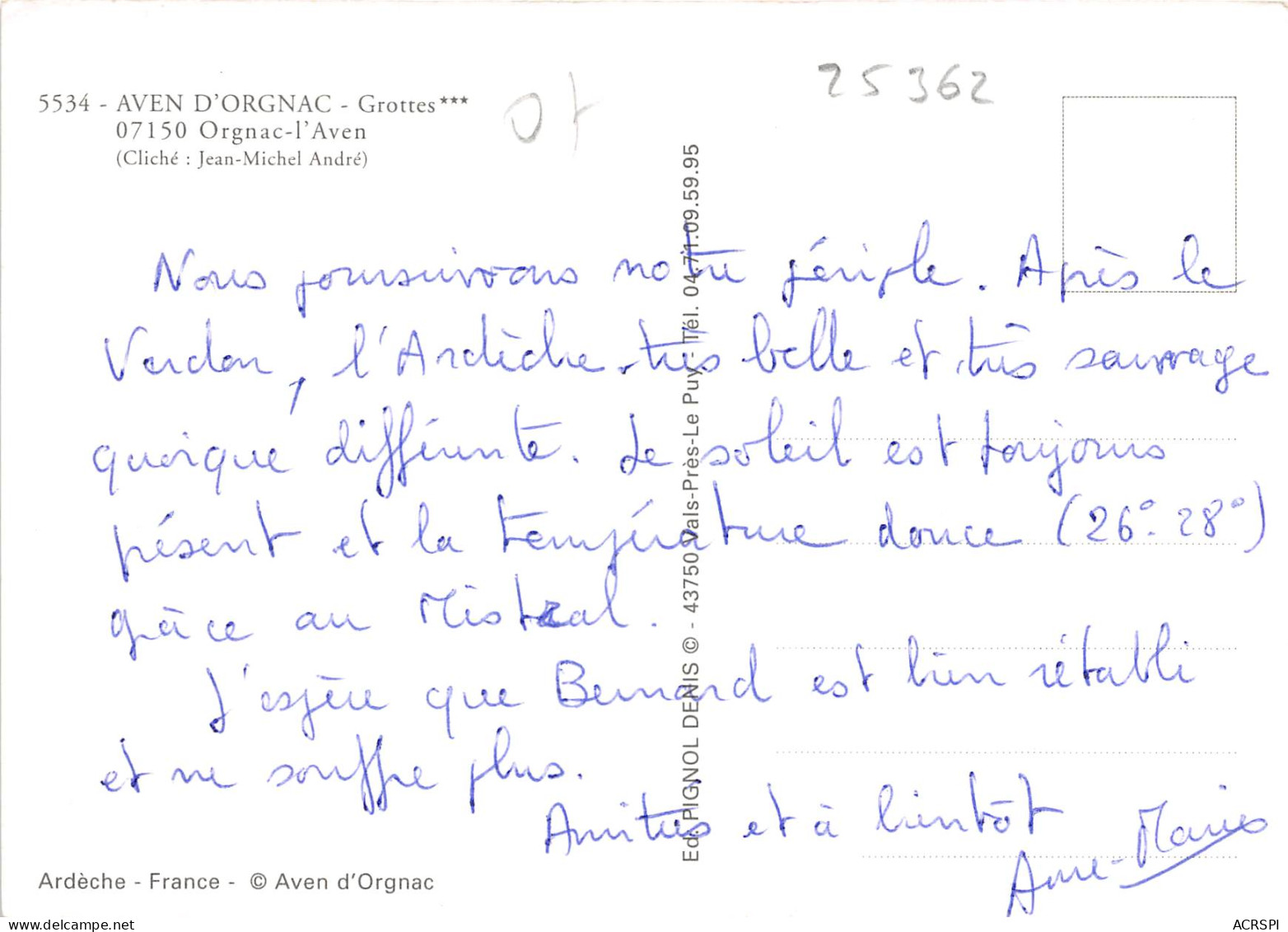 AVEN D ORGNAC 25(scan Recto-verso) MB2377 - Autres & Non Classés