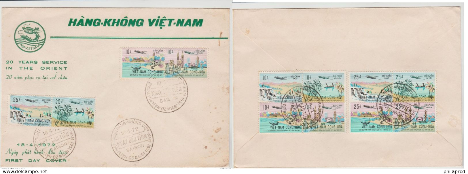 S.VIETNAM  1972  SPECIAL FDC  AIR VIETNAM - Viêt-Nam