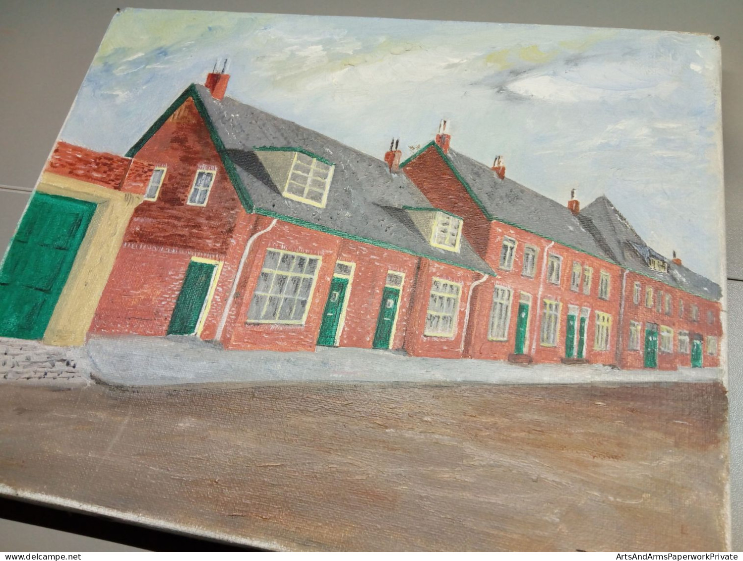 Rangée De Maisons Le Long De La Rue/ Row Of Houses Along The Street, J. Bock - Oleo