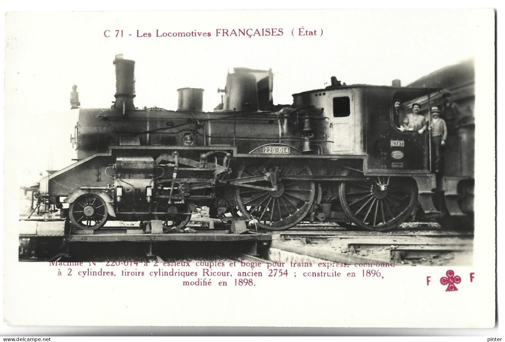 TRAIN - LES LOCOMOTIVES FRANCAISES (Etat) - Machine N° 220-014 - Treni