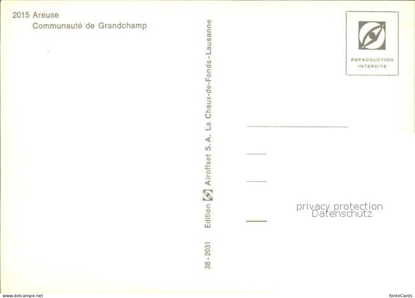 12503572 Areuse Communaute De Grandchamp Areuse - Sonstige & Ohne Zuordnung