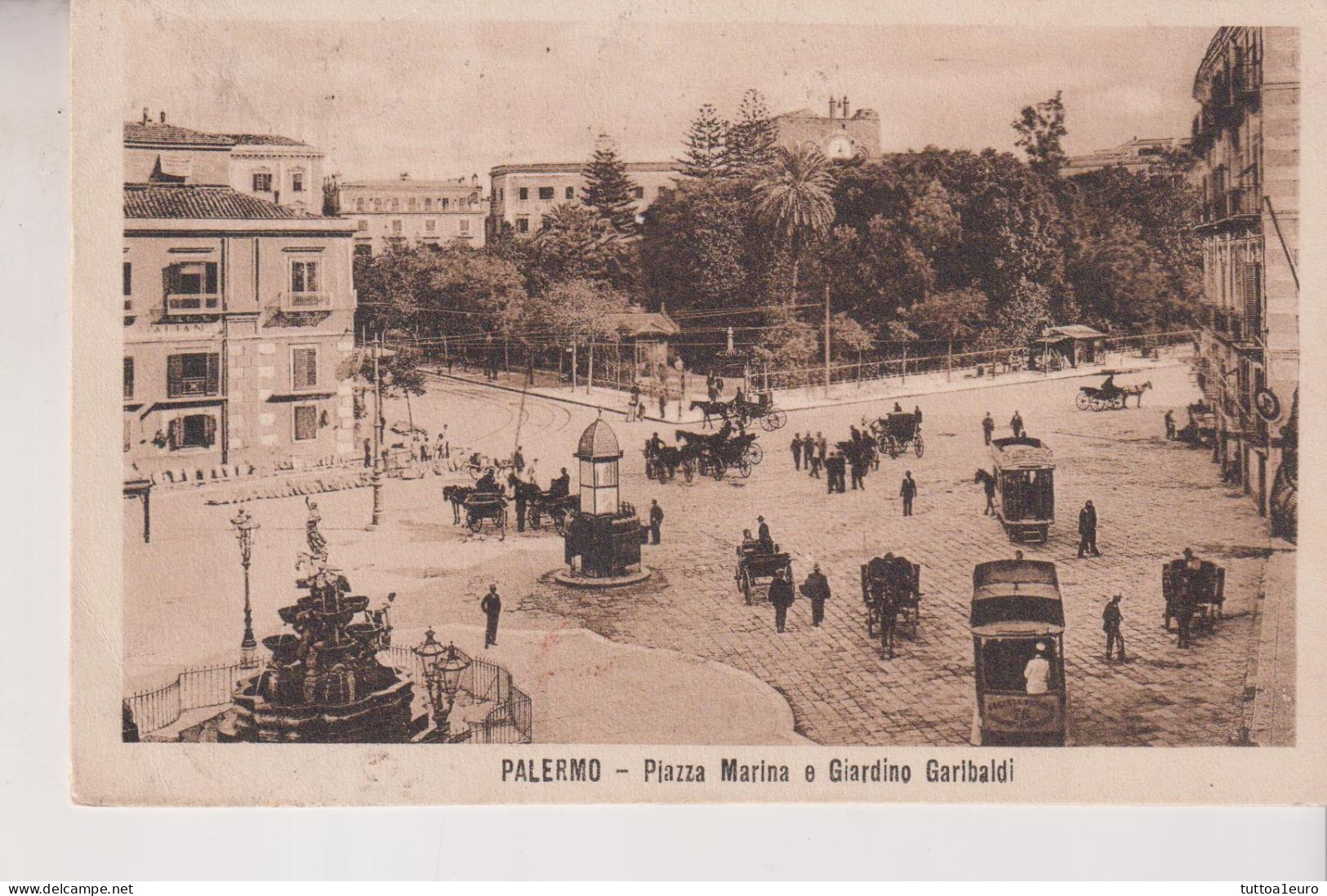 PALERMO  PIAZZA MARINA  E GIARDINO GARIBALDI  VG 1921 - Palermo