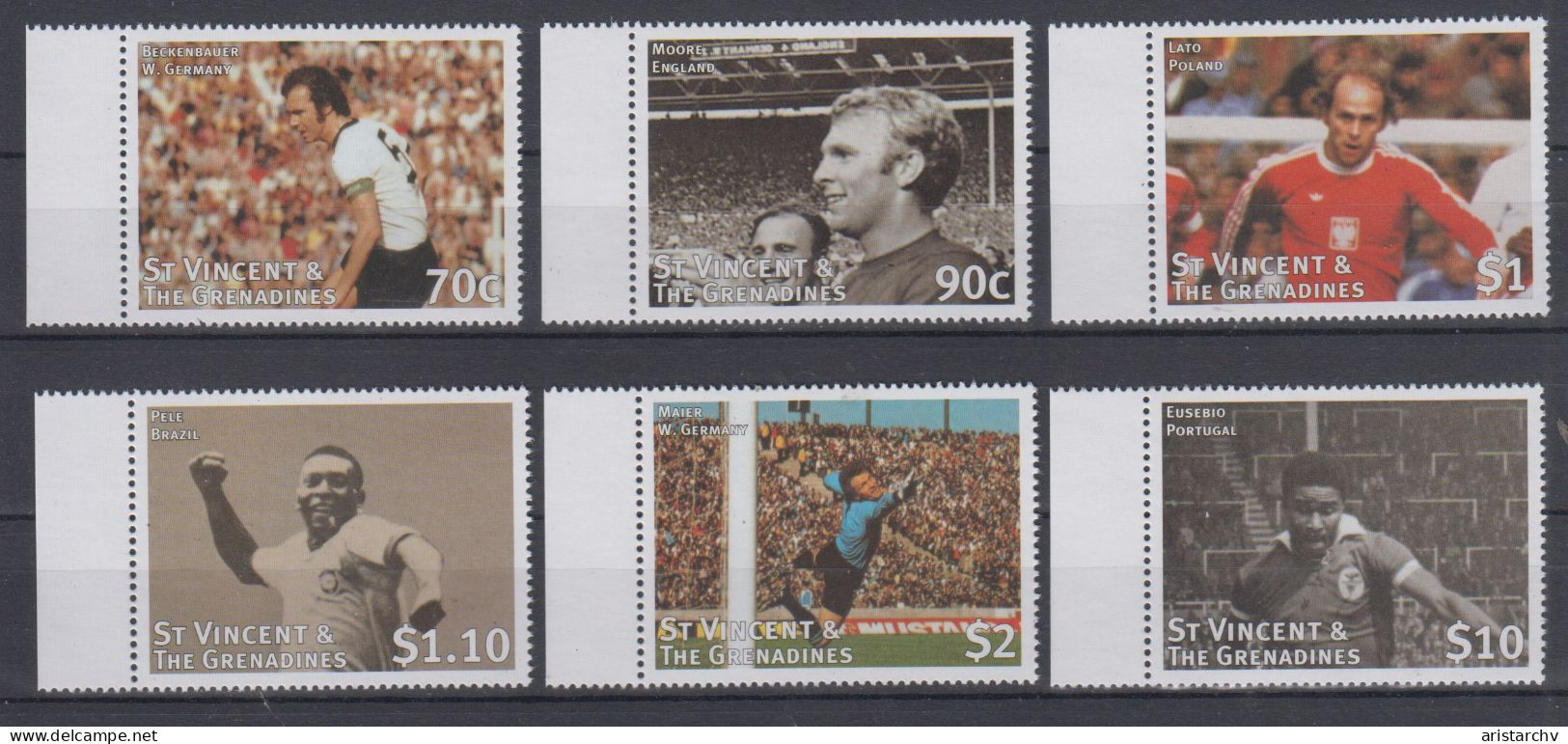 ST. VINCENT GRENADINES 1998 FOOTBALL WORLD CUP 4 S/SHEETS 4 SHEETLETS AND 6 STAMPS