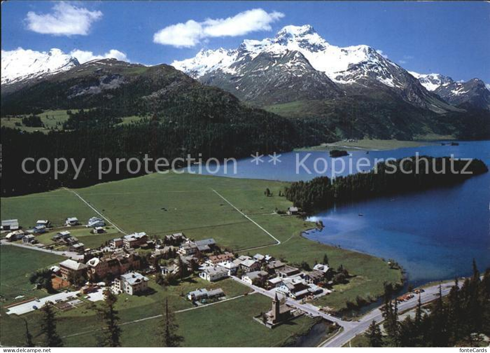 12502378 Sils Baselgia Mit Piz Margna Und Silsersee Sils/Segl Baselgia - Other & Unclassified