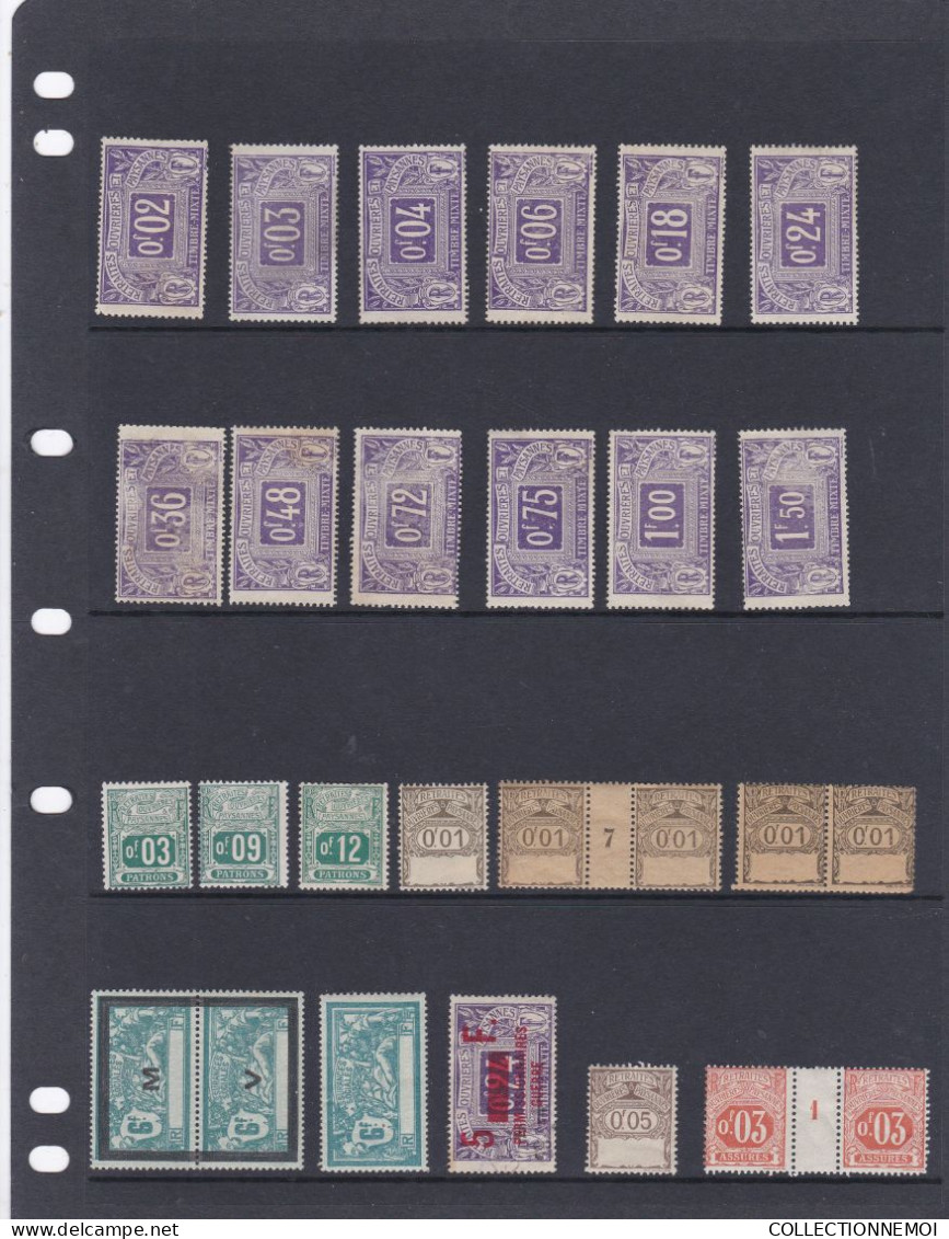 Petit LOT DE TIMBRES DE RETRAITES OUVRIERES ET PAYSANNES - Timbres