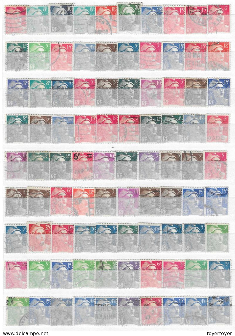 78  Lot De 315 Marianne De Gandon Oblitérés - Used Stamps