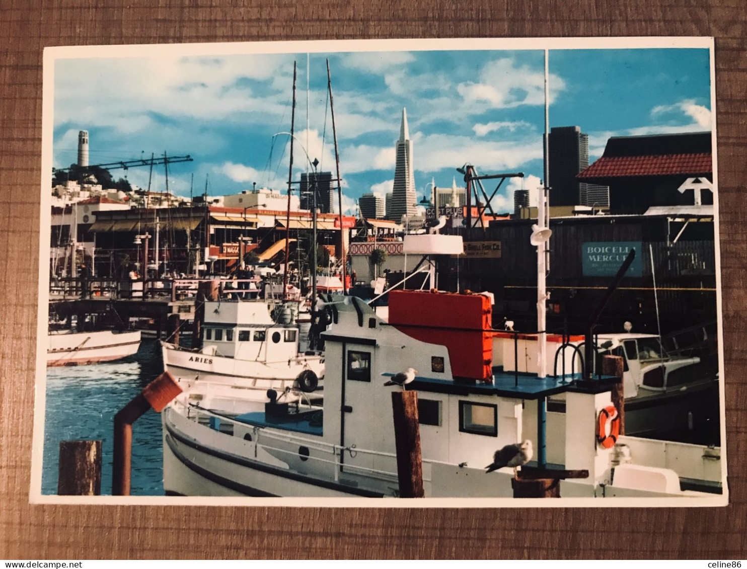 PICTURESQUE FISHEMAN'S WHARF Is Seen In The Foreground With Coit Tower And The Transamerica Building - Other & Unclassified