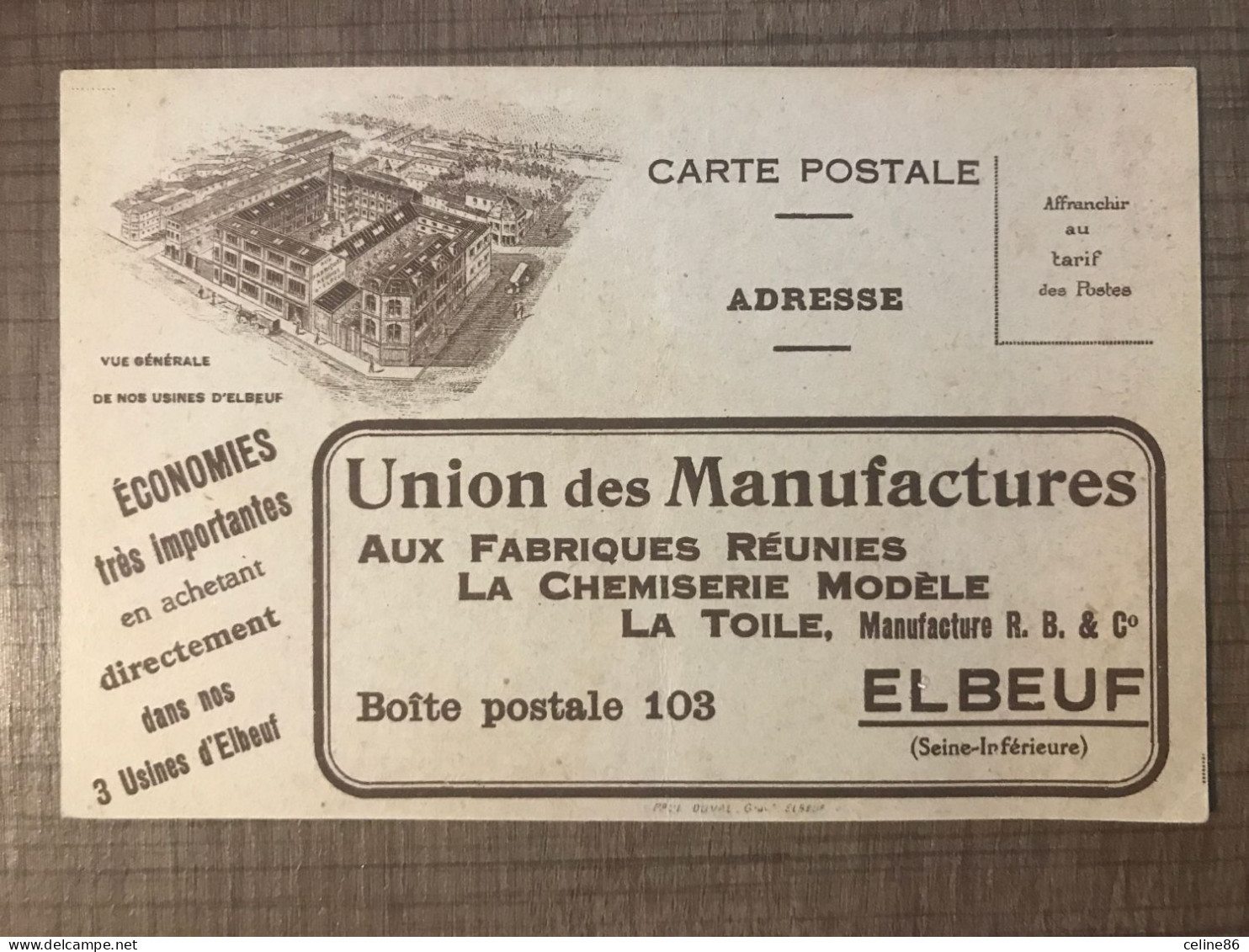 Union Des Manufactures ELBEUF - Advertising